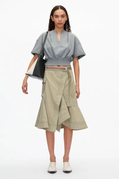 3.1 Phillip Lim Cropped Sweatshirt In Sage