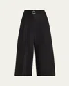 3.1 Phillip Lim Cropped Wide-leg Pants With Belt In Black
