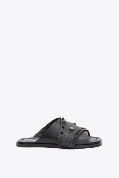 3.1 Phillip Lim Crossover Slide Sandal With Leather Craft In Black