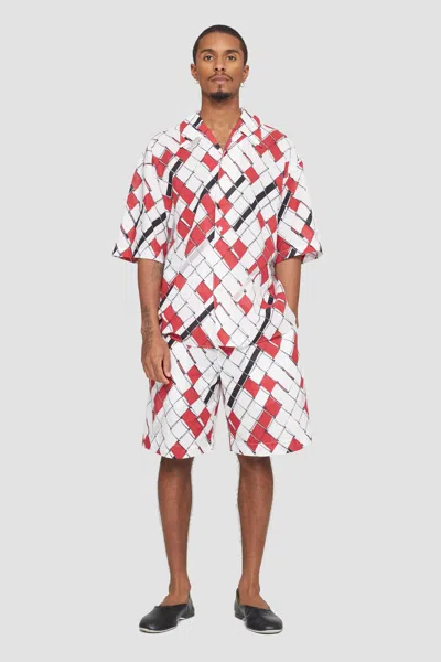 3.1 Phillip Lim Cruiser Short In Red-wht Multi
