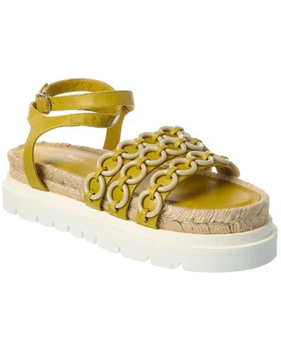 3.1 Phillip Lim Cruz Ring Leather Platform Sandal In Green