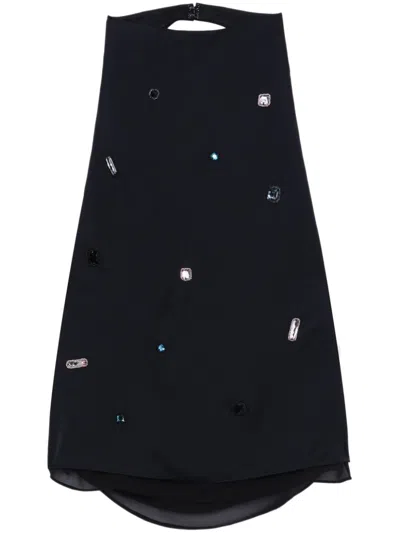 3.1 Phillip Lim Crystal-embellished Halterneck Top In Blau