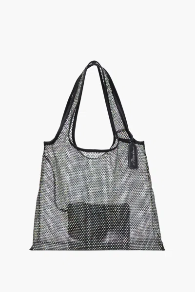 3.1 Phillip Lim Crystal Embellished Mesh Market Tote In Black