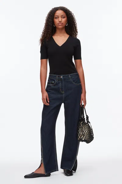 3.1 Phillip Lim Curve Denim Pant With Zip In Purple