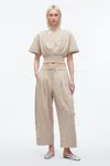 3.1 Phillip Lim Curved Leg Cropped Sweatpant In Neutral