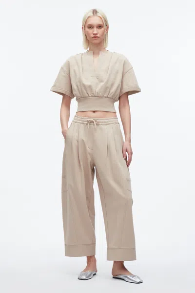 3.1 Phillip Lim Curved Leg Cropped Sweatpant In Neutral