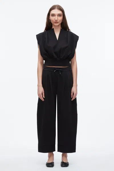 3.1 Phillip Lim Curved Leg Cropped Sweatpant In Black