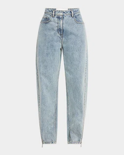3.1 Phillip Lim Curved Side-zip Jeans In Washed Indigo