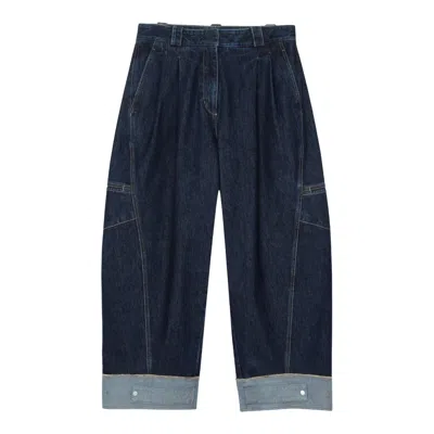 3.1 Phillip Lim Curved Wide Leg Cropped Pants In Blue