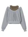 3.1 Phillip Lim Cut-out Long-sleeve Sweatshirt In Gray