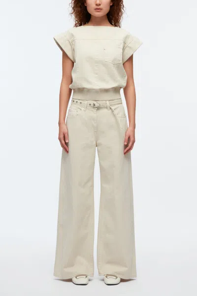 3.1 Phillip Lim Deconstructed Denim Top In Ecru