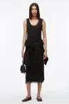 3.1 Phillip Lim Deconstructed Tank Dress With Lace Trim In Black-midnight