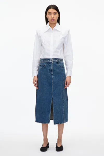 3.1 Phillip Lim Denim A-line Skirt In Blue