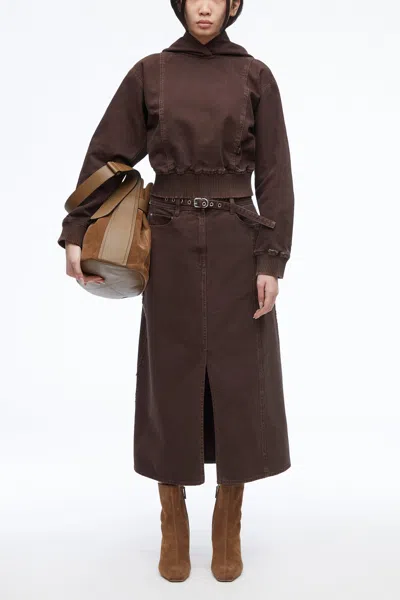 3.1 Phillip Lim Denim A-line Skirt In Brown