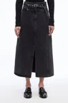 3.1 Phillip Lim Denim A-line Skirt In Washed Blk