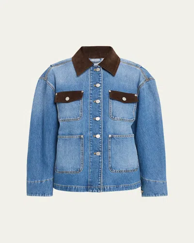 3.1 Phillip Lim Denim & Corduroy Chore Jacket In Blue