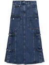 3.1 Phillip Lim Denim Cargo Midi Skirt In Vi423 Vintage Blue