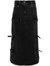 3.1 Phillip Lim Denim Utility Maxi Skirt In Washed Blk