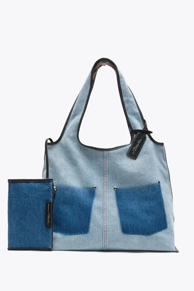 3.1 Phillip Lim Denim Ghost Patch Market Tote In Blue