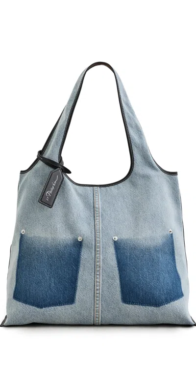 3.1 Phillip Lim Denim Ghost Patch Market Tote Light Denim In Blue