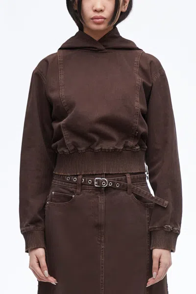 3.1 Phillip Lim Denim Hoodie In Brown