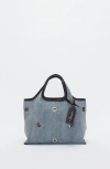 3.1 Phillip Lim Denim Market Tote With Grommets In Blue
