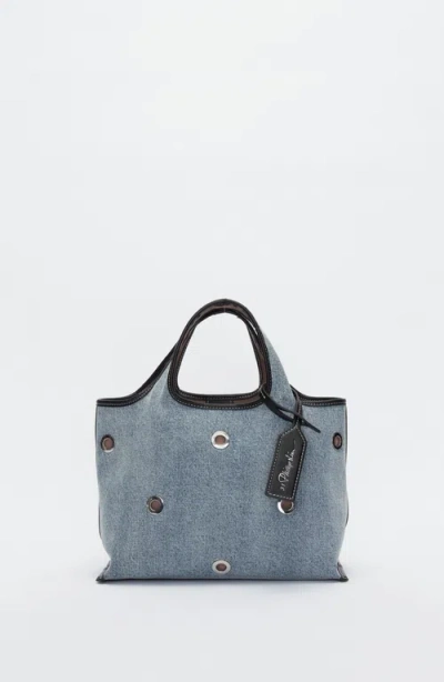 3.1 Phillip Lim Denim Market Tote With Grommets In Blue