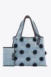 3.1 Phillip Lim Denim Market Tote With Leather Flowers