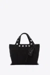 3.1 Phillip Lim Denim Mini Market Tote Bag With Studs In Washed Blk