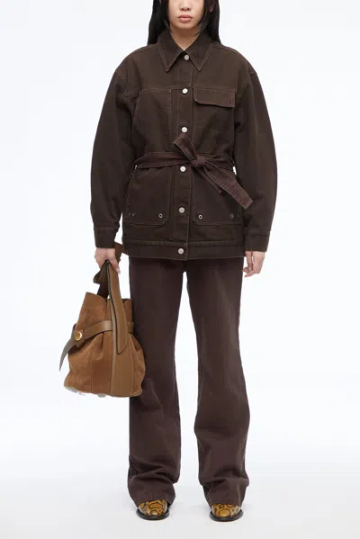 3.1 Phillip Lim Denim Quilted Chore Jacket In Brown