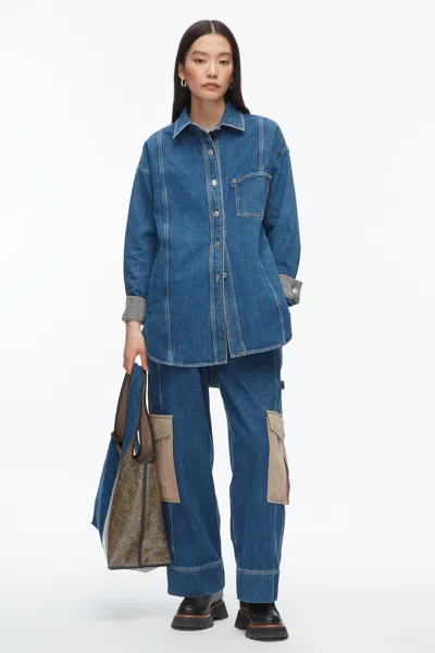 3.1 Phillip Lim Denim Shirt Jacket In Blue