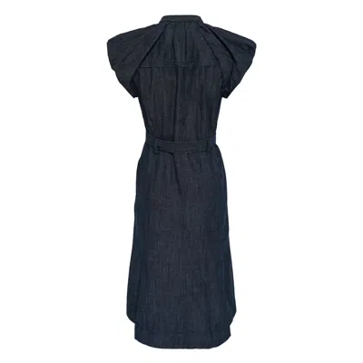 3.1 Phillip Lim Denim Shirting Puff Sleeve Dress In Blue