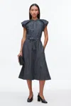 3.1 Phillip Lim Denim Shirting Puff Slv Dress In Blue