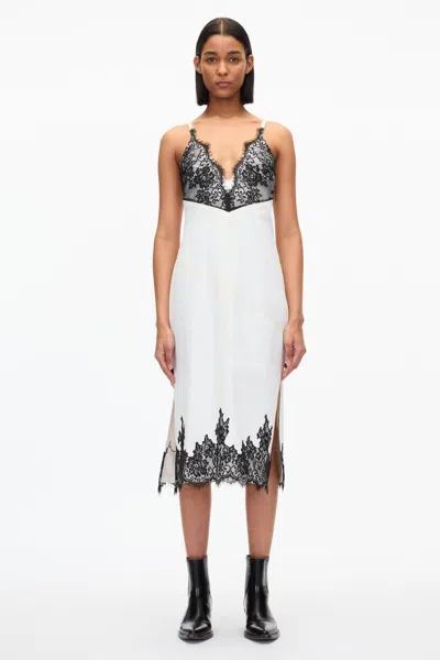 3.1 Phillip Lim Denim Slip Dress With Lace In White