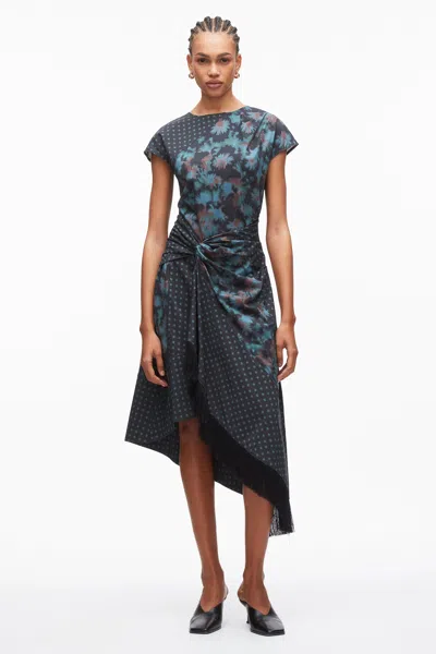 3.1 Phillip Lim Desert Flower Twist Fringe Dress In Midnight Multi