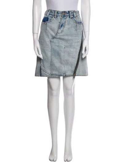 Pre-owned 3.1 Phillip Lim Distressed Accents Knee-length Skirt In Blue