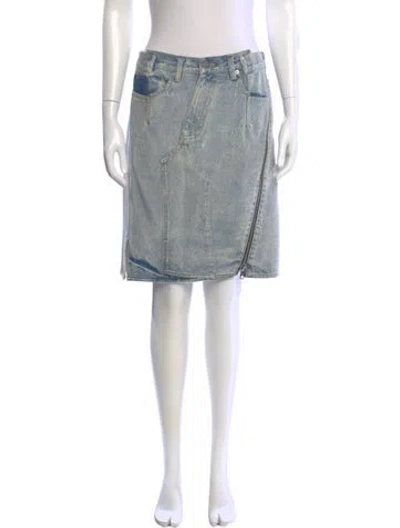 Pre-owned 3.1 Phillip Lim Distressed Accents Knee-length Skirt In Blue