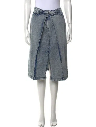 Pre-owned 3.1 Phillip Lim Distressed Accents Midi Length Skirt In Blue