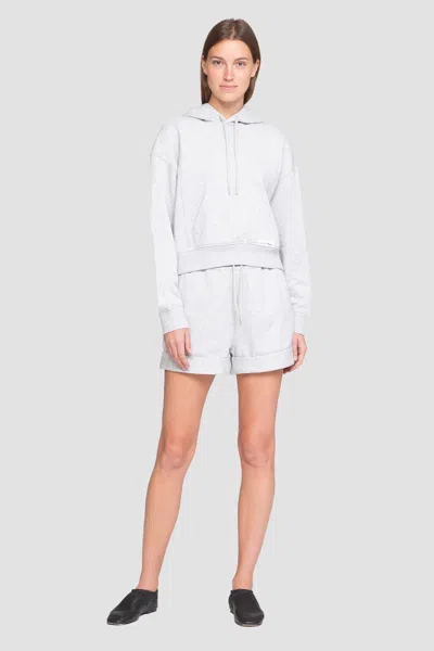 3.1 Phillip Lim Don't Sweat It Cropped Hoodie In Light Heather Grey