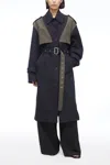 3.1 Phillip Lim Double Faced Cotton-linen Trench Coat In Navy-army