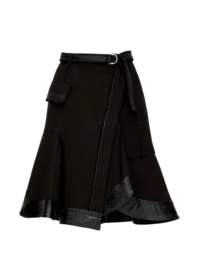 3.1 Phillip Lim Double-layer Belted Cargo Midi Skirt In Brown