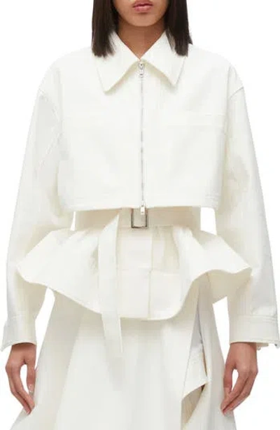 3.1 Phillip Lim Double Layered Belted Silk Organza Jacket In White