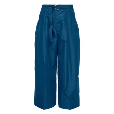 3.1 Phillip Lim Double Pleat Cropped Wide Leg Pants In Blue