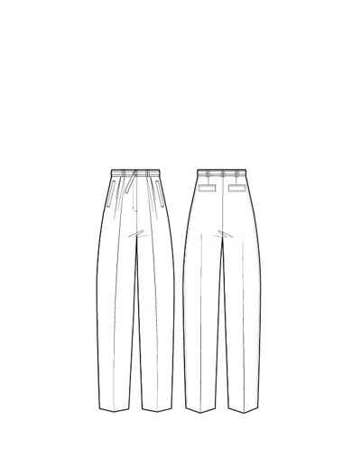 3.1 Phillip Lim Double Pleat Tapered Trouser In Blue