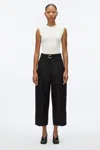 3.1 Phillip Lim Double Pleat Wide Cropped Pant In Black