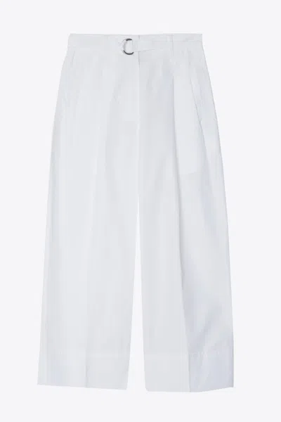 3.1 Phillip Lim Double Pleat Wide Cropped Pant In White