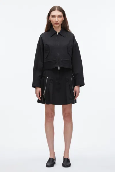 3.1 Phillip Lim Double Zip Cropped Utility Jacket In Black