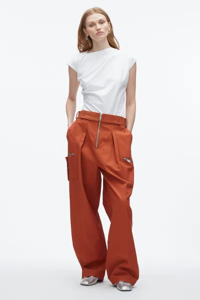 3.1 Phillip Lim Double Zip Wide Leg Pant In Orange