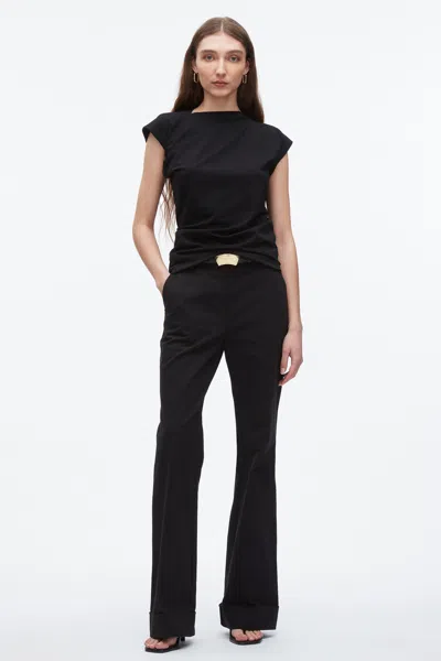 3.1 Phillip Lim Draped Asymmetric T-shirt In Black