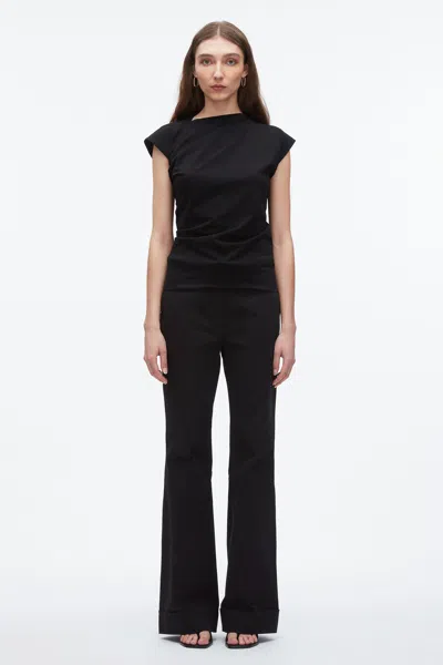 3.1 Phillip Lim Draped Asymmetric T-shirt In Black